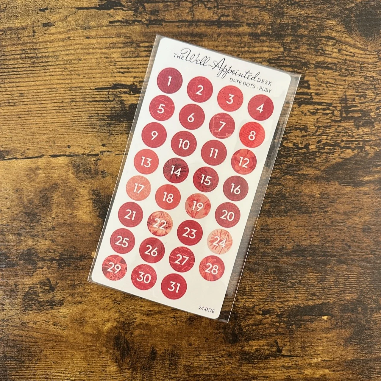 Well-Appointed Desk Date Dot Sticker Sheet Red