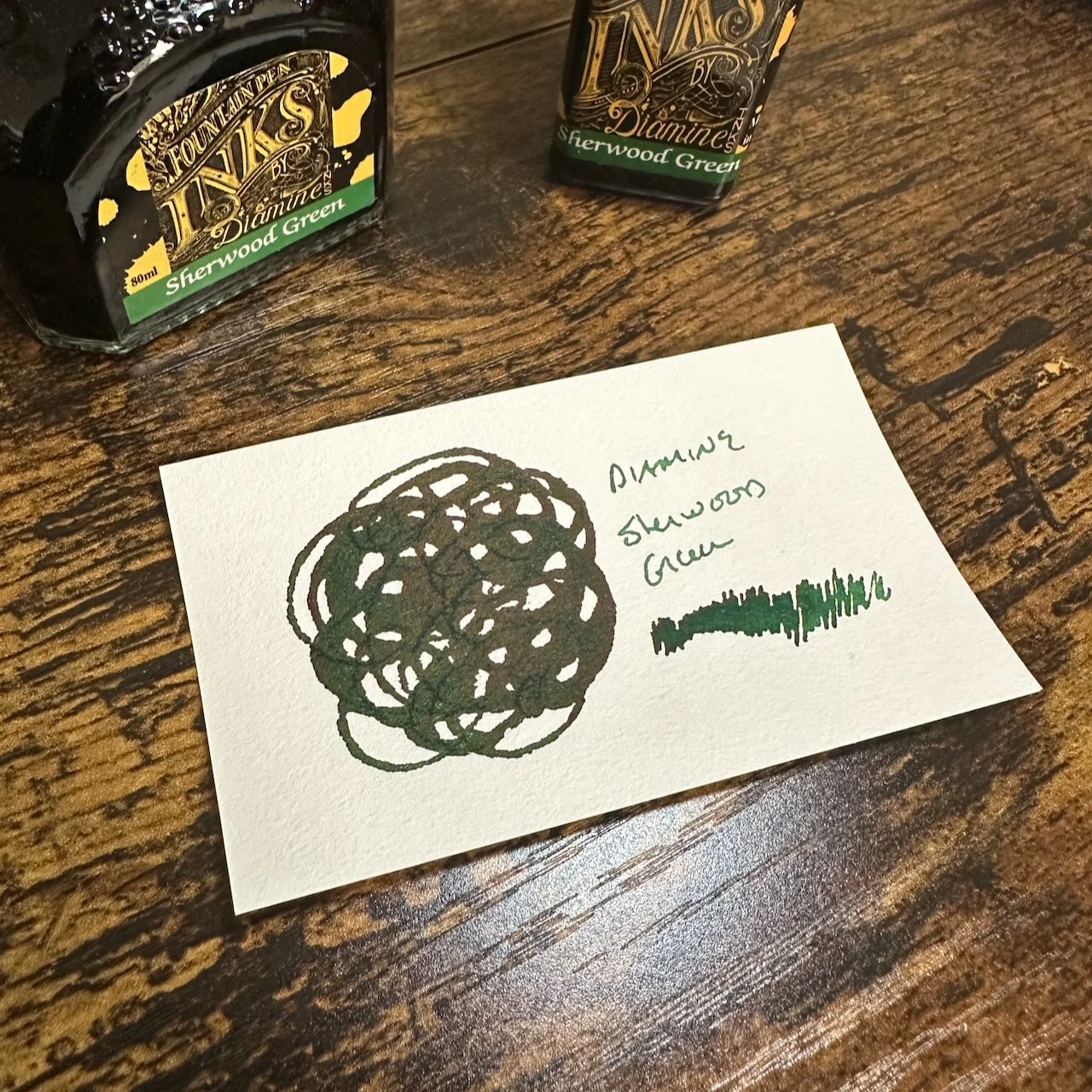 Diamine Sherwood Green Fountain Pen Ink Swatch