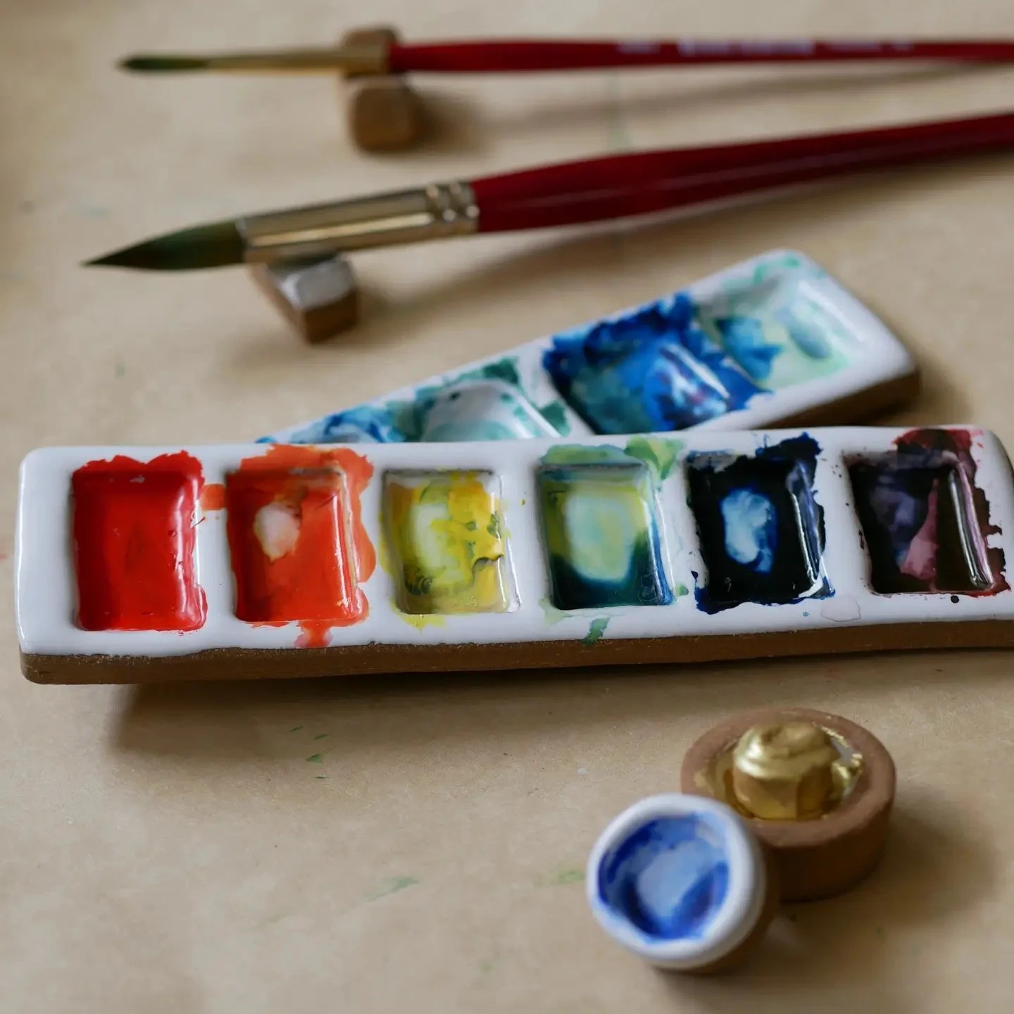 Busy Hands Studio Paint Palette In-Use Five Colors