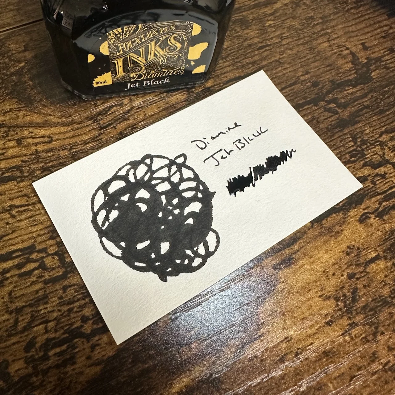 Diamine Jet Black Fountain Pen Ink Swatch