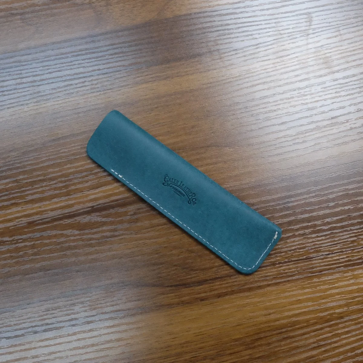 Galen Leather Single Pen Sleeve Dark Teal