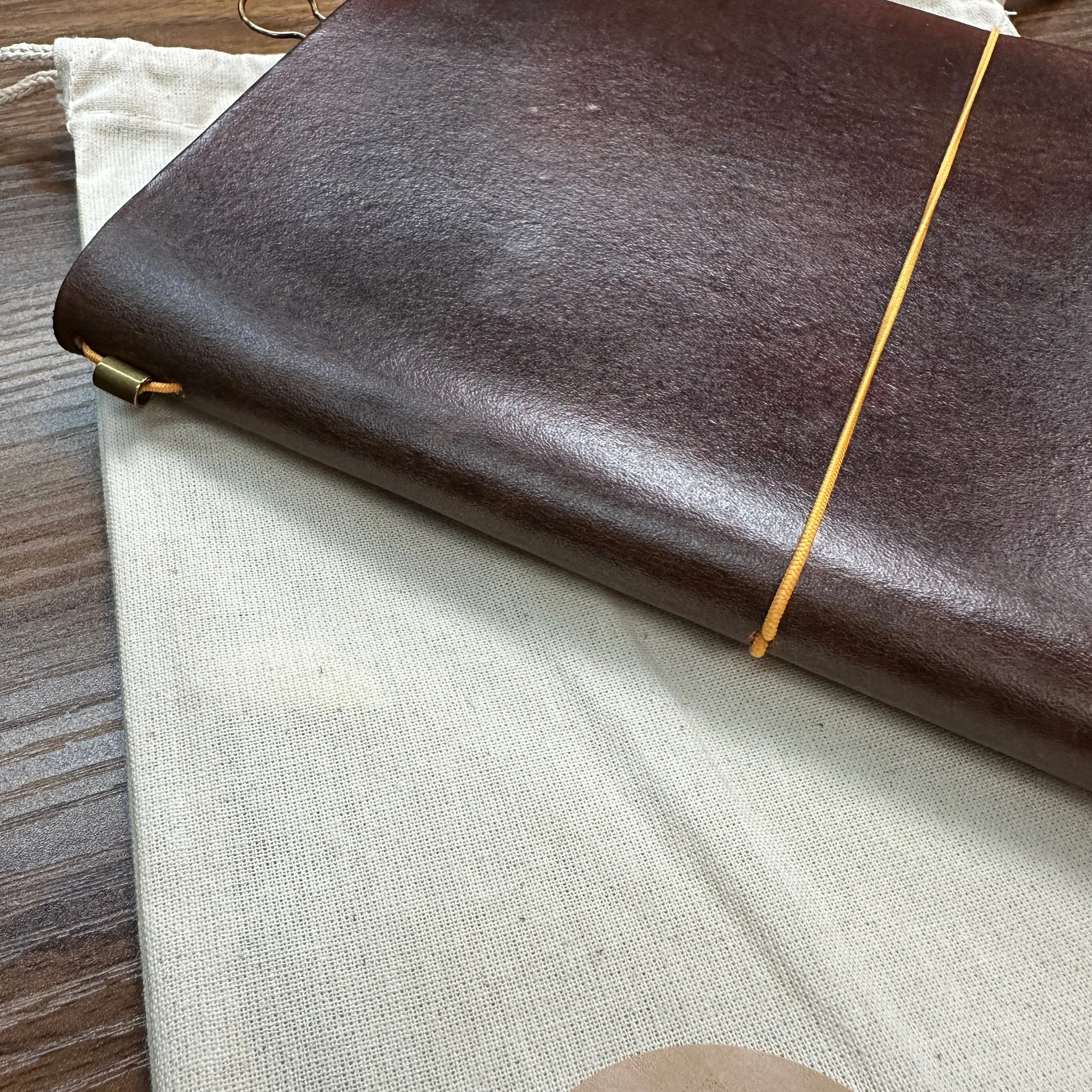 OnionBrand Handmade Leather Notebook Cover Dark Brown