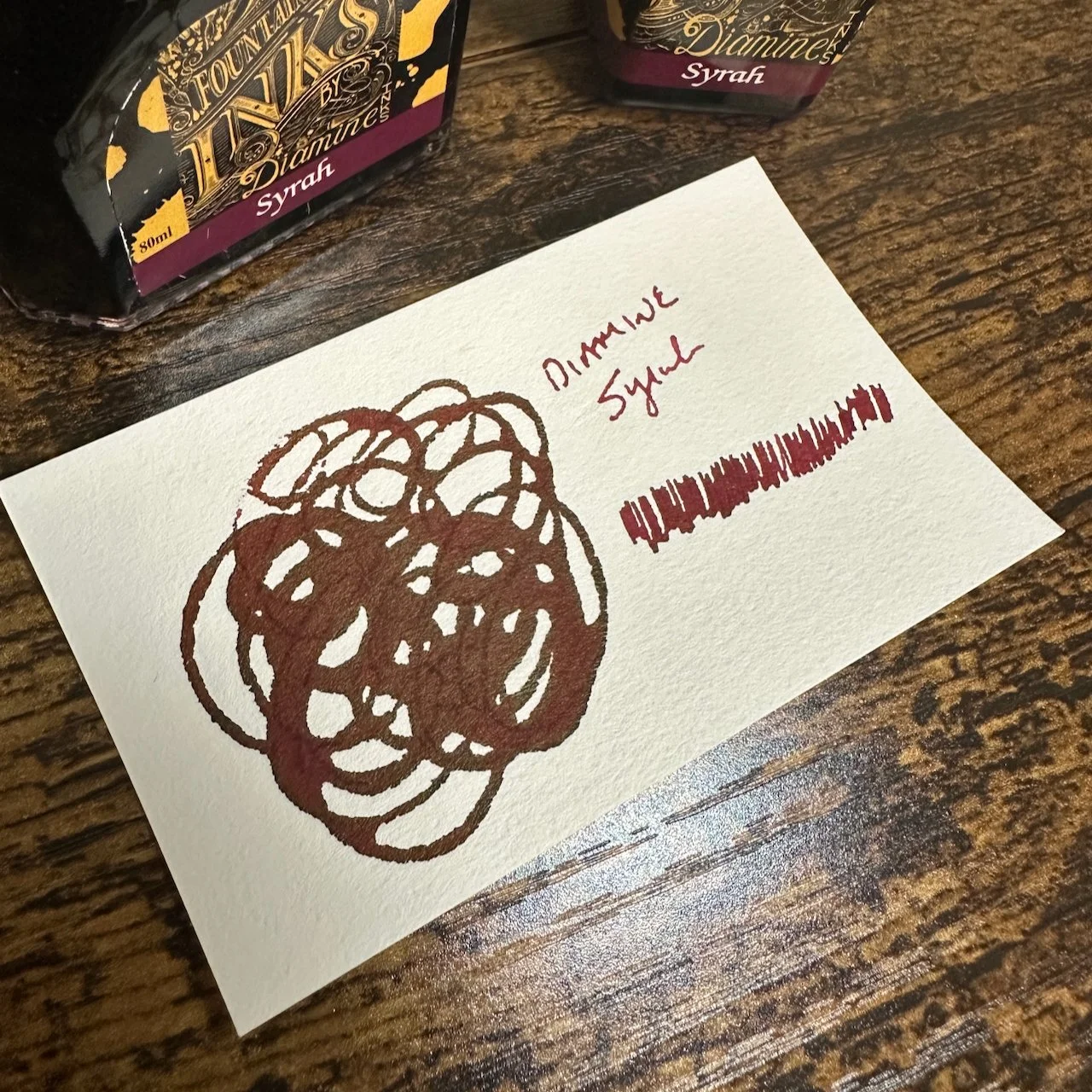 Diamine Syrah Fountain Pen Ink Swatch