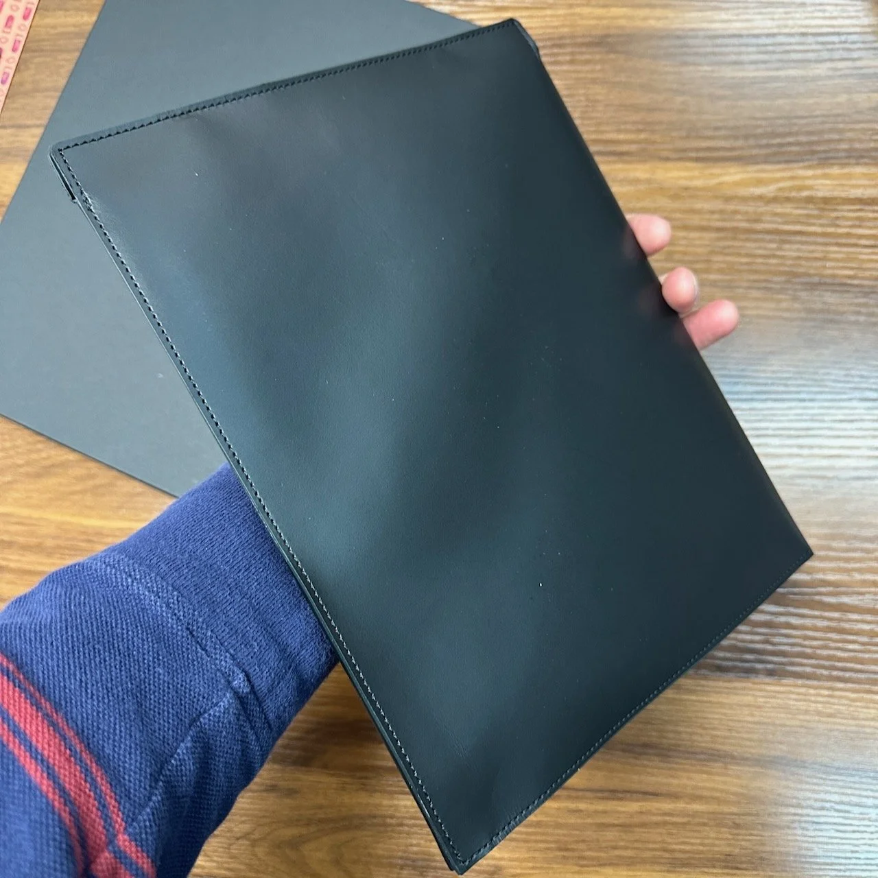 Craft Design Technology Black A5 Leather Clutch In-Hand