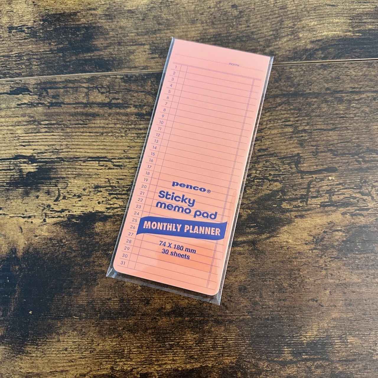 Penco Memo Pad Monthly (Pink)