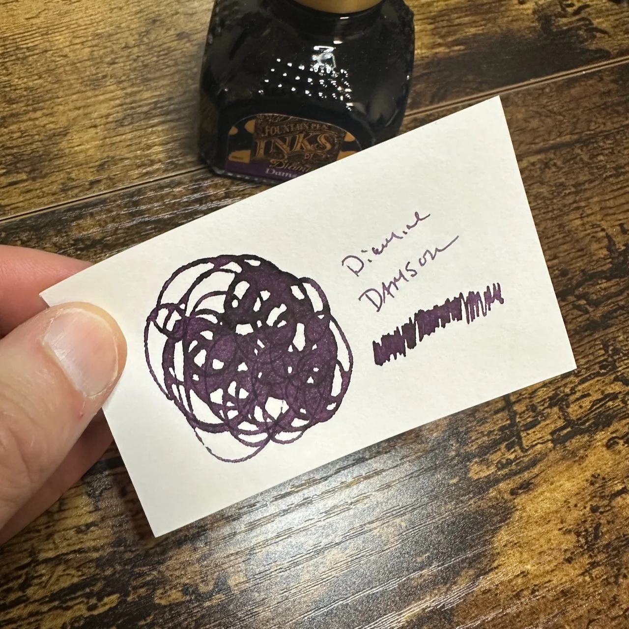 Diamine Damson Fountain Pen Ink Swatch