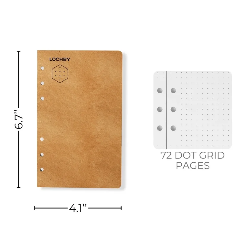 Lochby A6 Binder Refill Dimensions