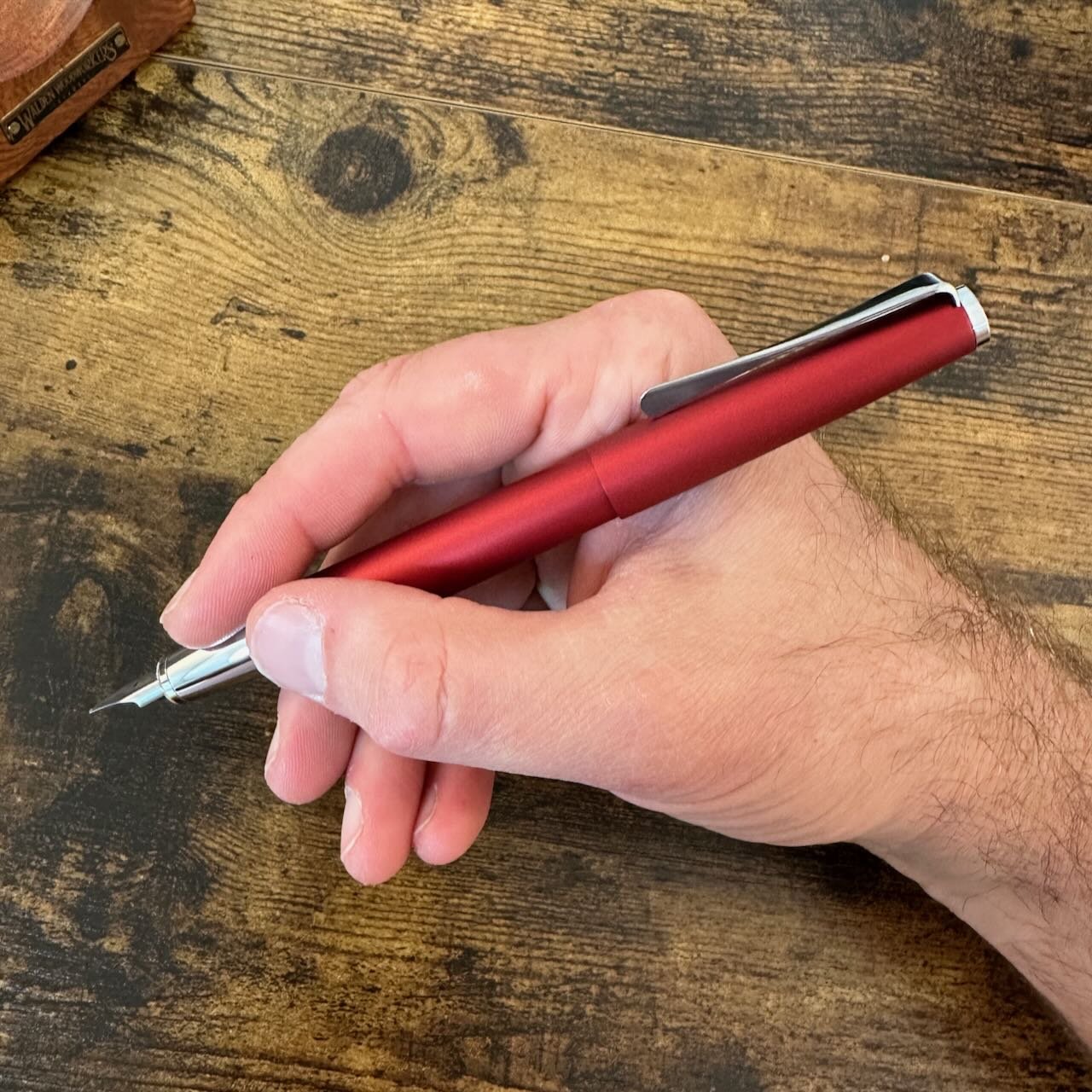 Lamy Studio Royal Red Matte Fountain Pen In-Hand