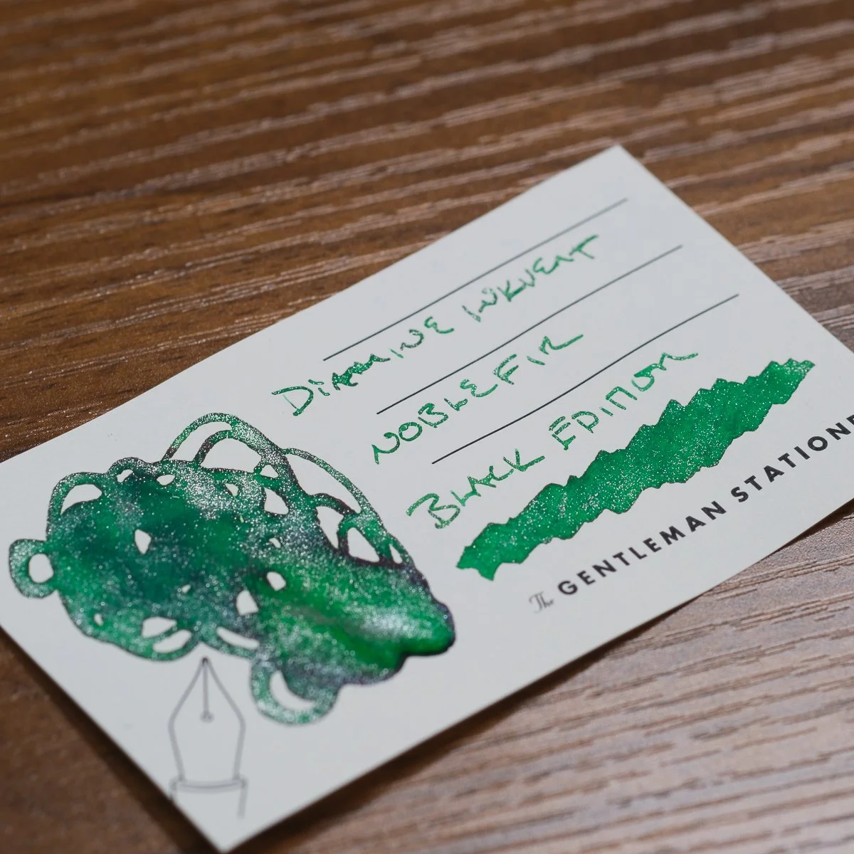 Diamine Inkvent Black Edition Noble Fir Swatch (1)
