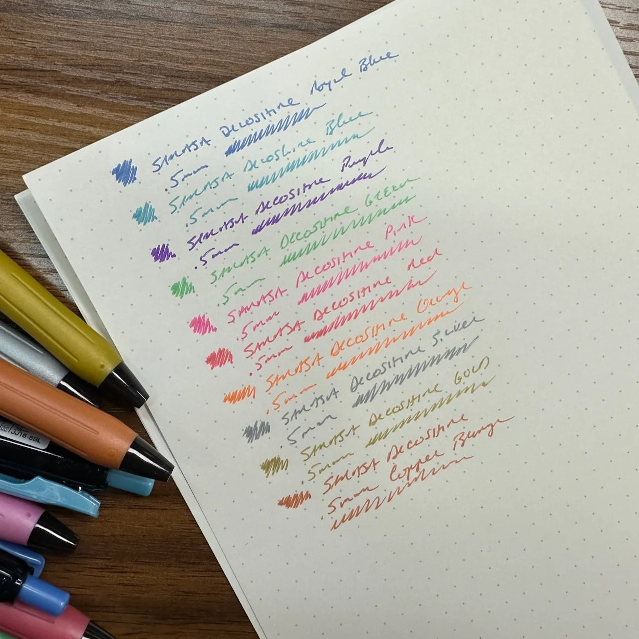 Zebra Sarasa Decoshine on White Paper