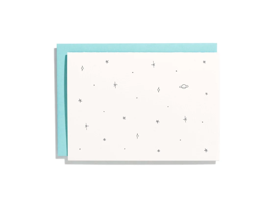 Shorthand Letterpress Space Single Card
