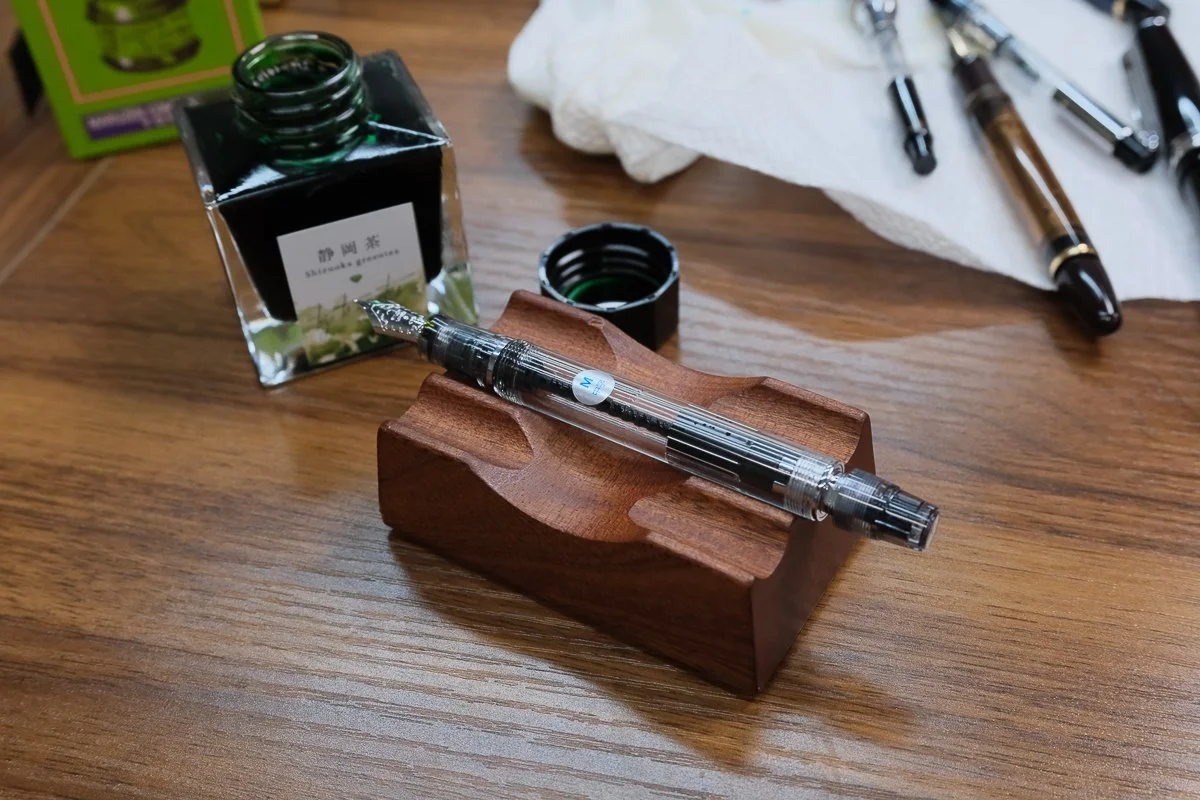 Pilot Custom Heritage 92 Transparent Demonstrator on Pen Stand