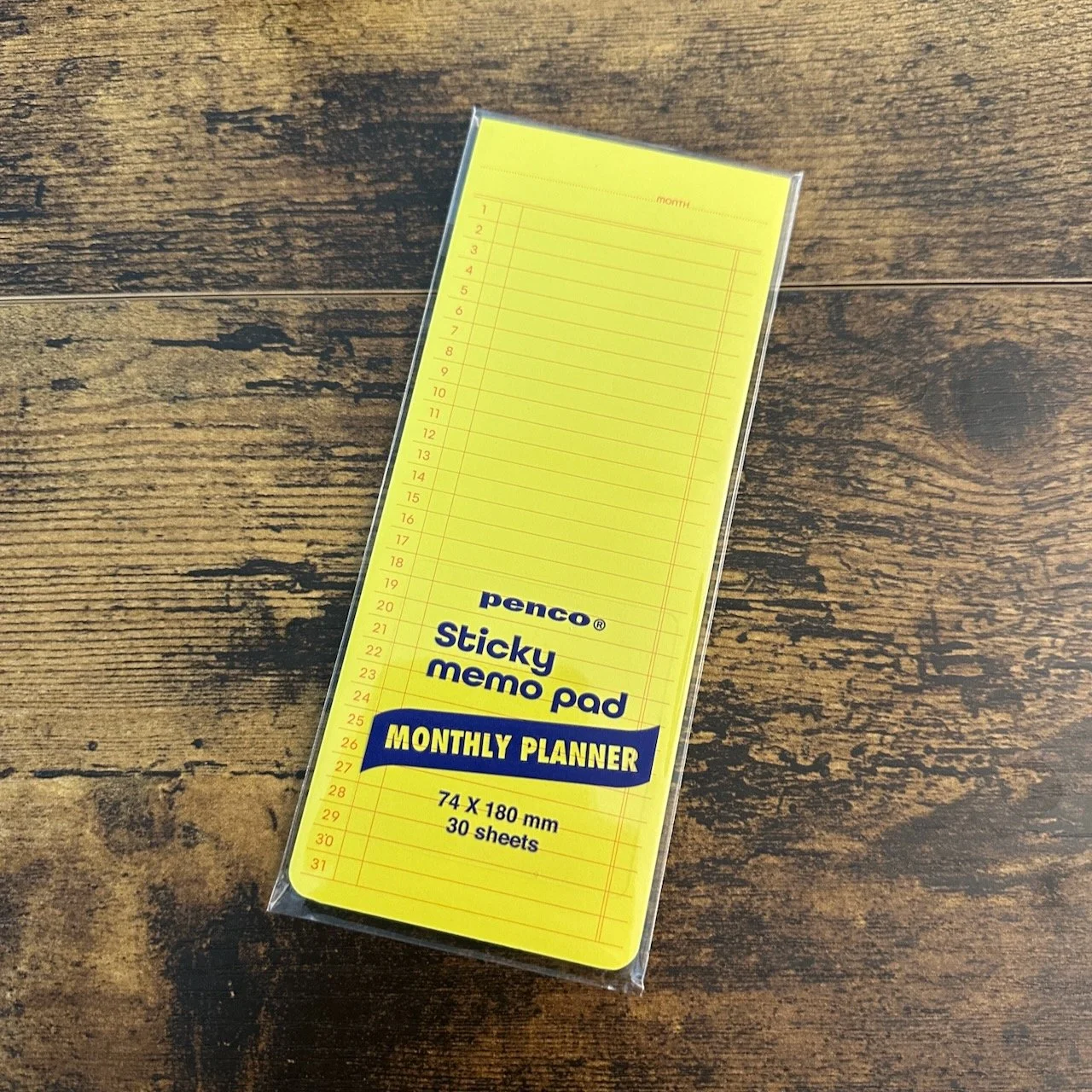 Penco Memo Pad Monthly (Yellow)