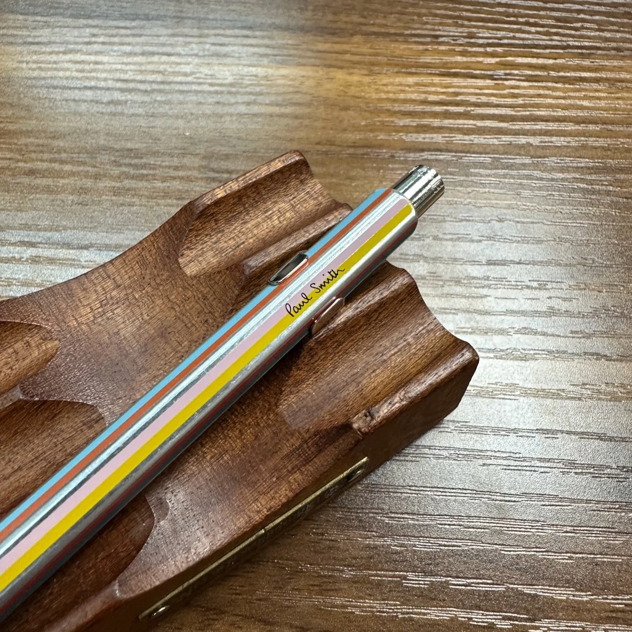 Caran d'Ache + Paul Smith 849 Ballpoint Raw Silver Bottom View