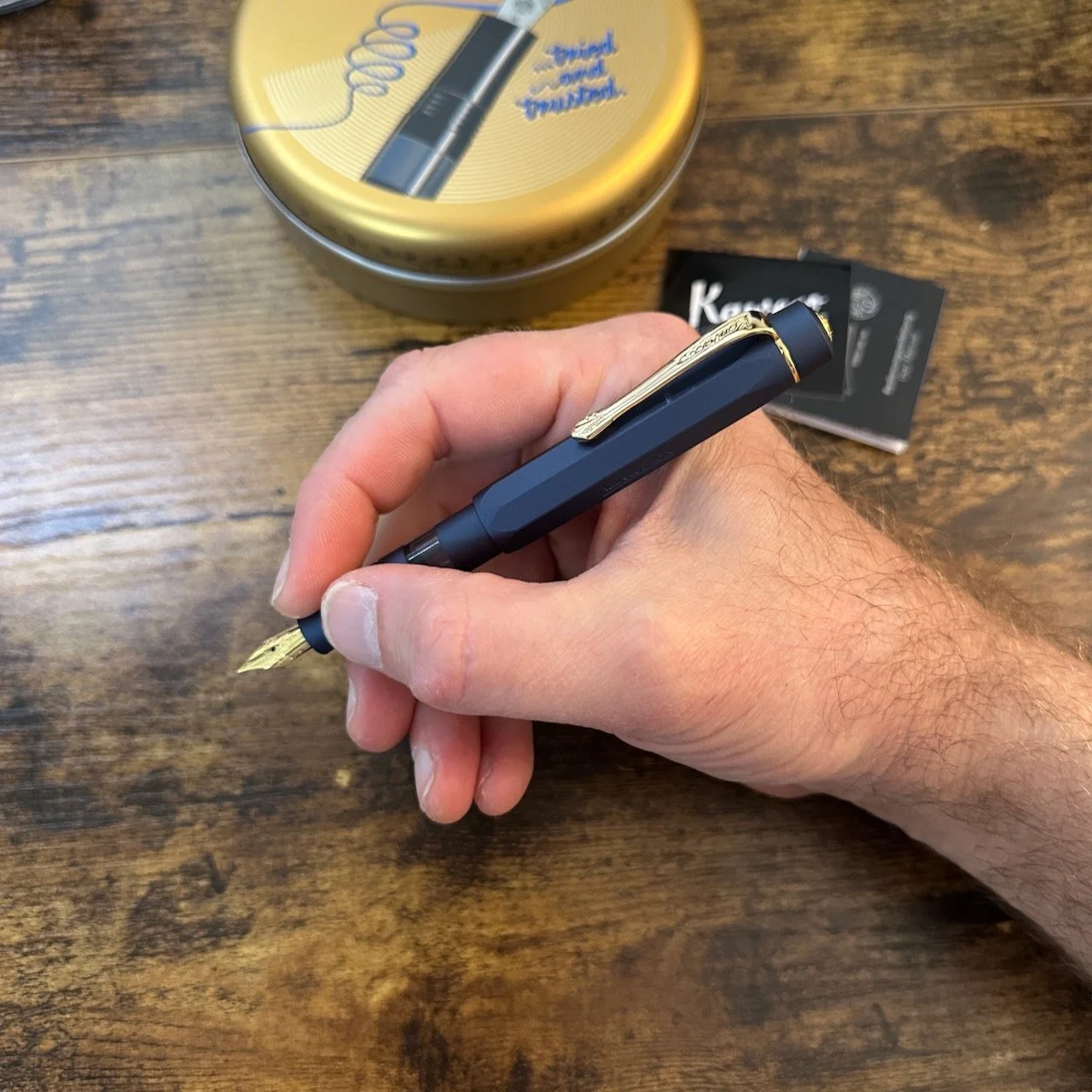 Kaweco AL-Sport Piston Navy Blue Posted In-Hand