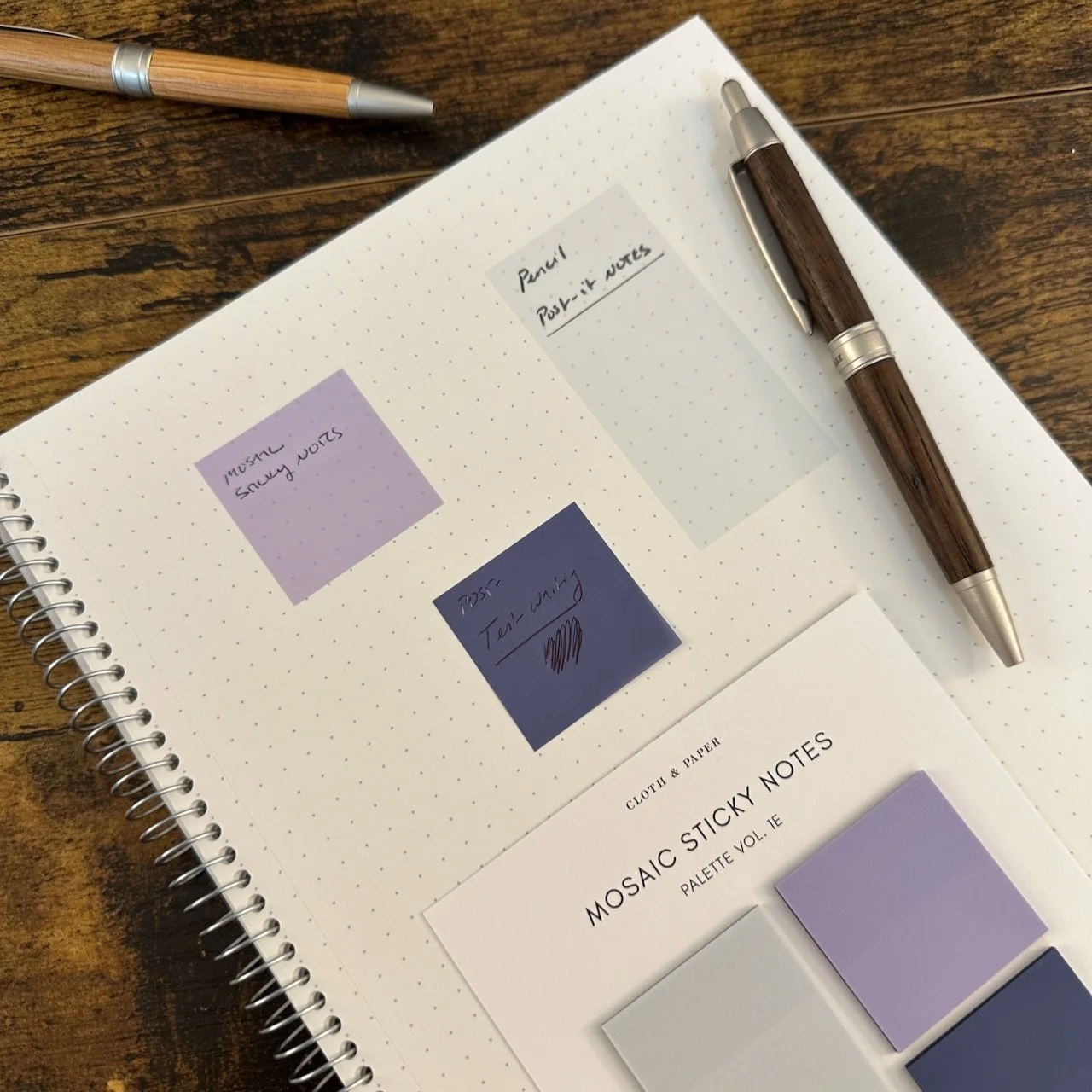 Cloth & Paper Mosaic Sticky Notes In-use