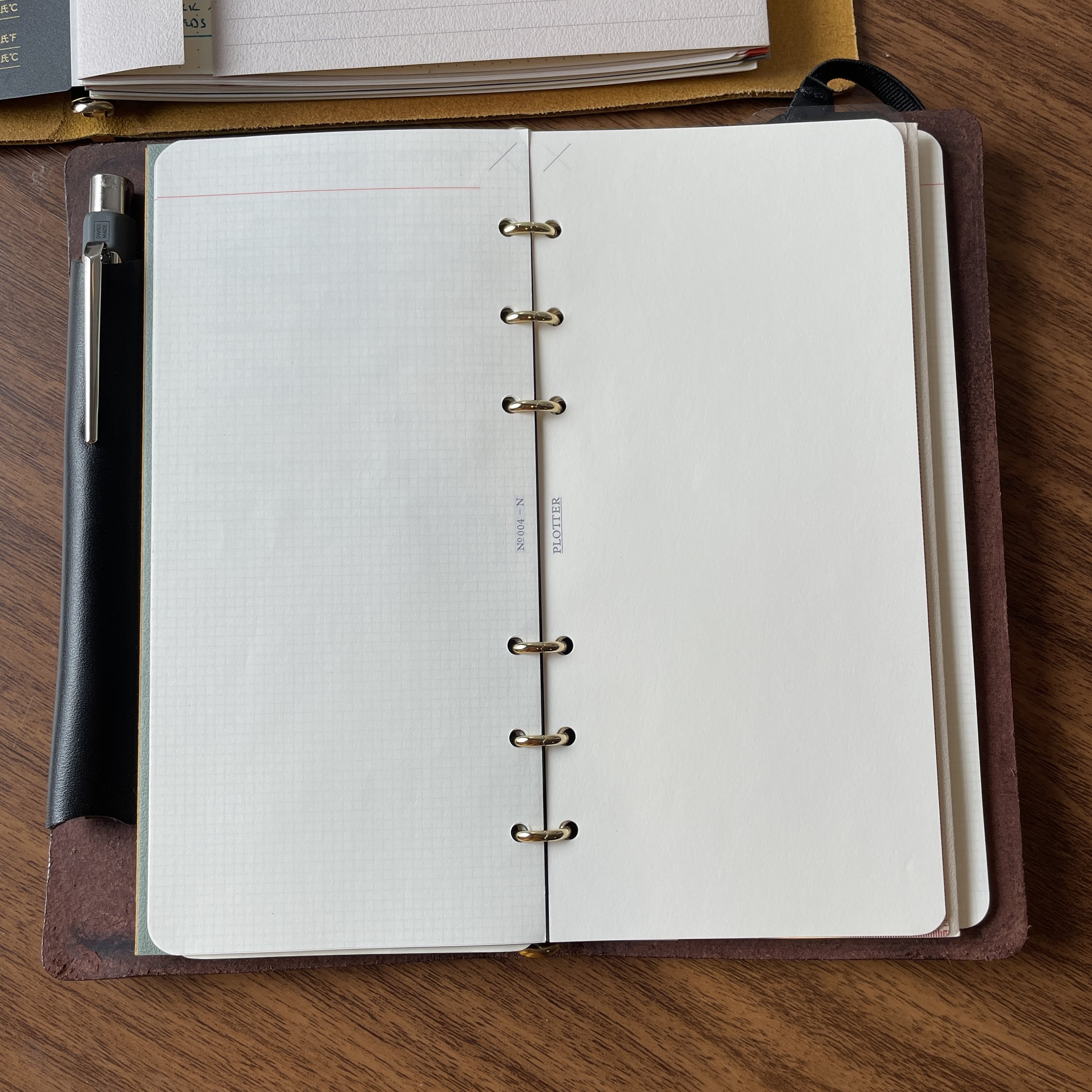 Source used 3 ring binders / top quality small ring binder / leather 3 ring  binder with zipper on m.