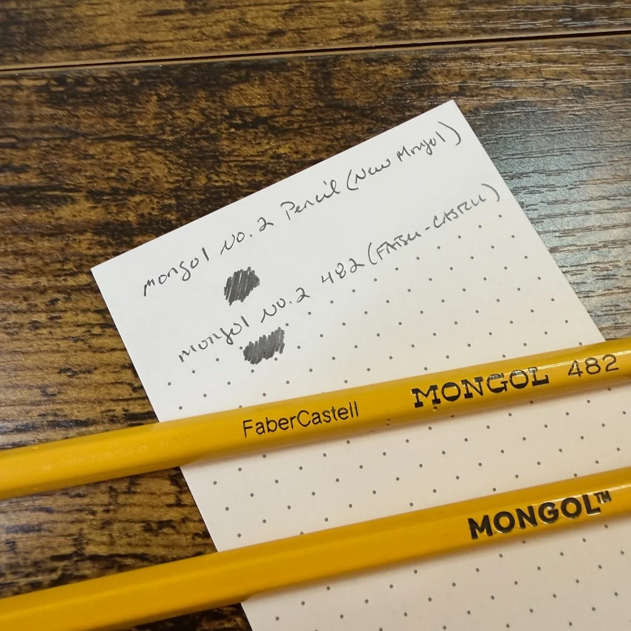 Mongol Pencil Writing Sample Comparisons