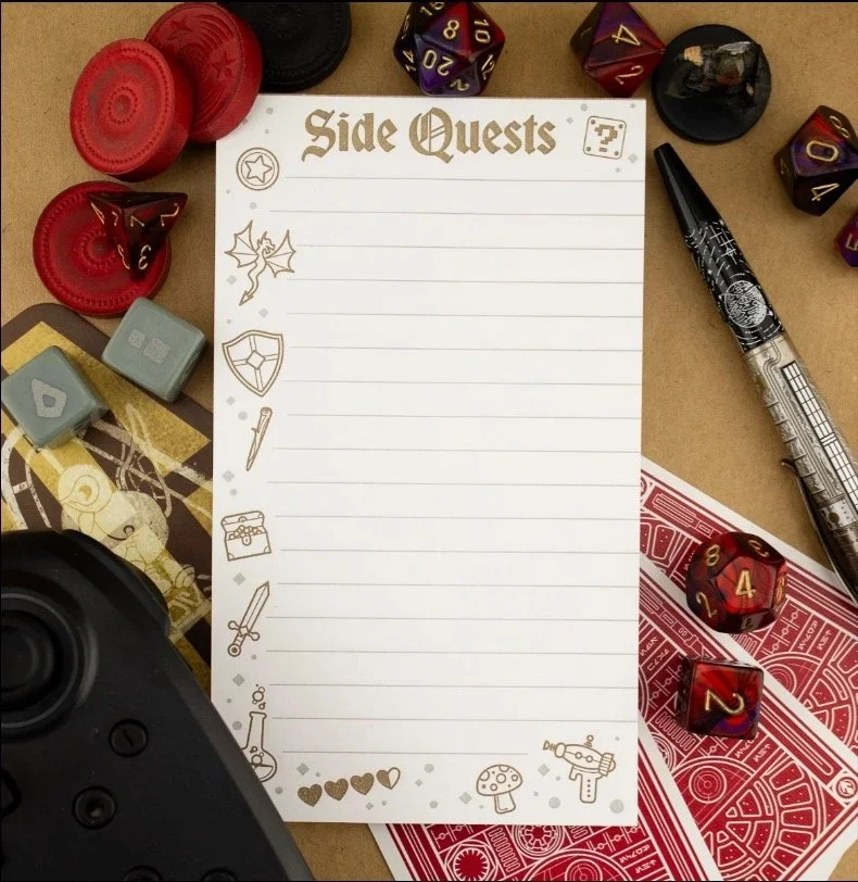 Well-Appointed Desk Letterpress Notepad (Side Quests)