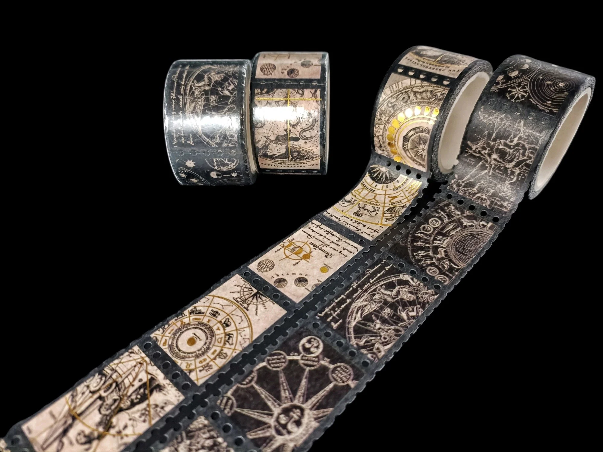 Constellation Black Washi Tape Stamps