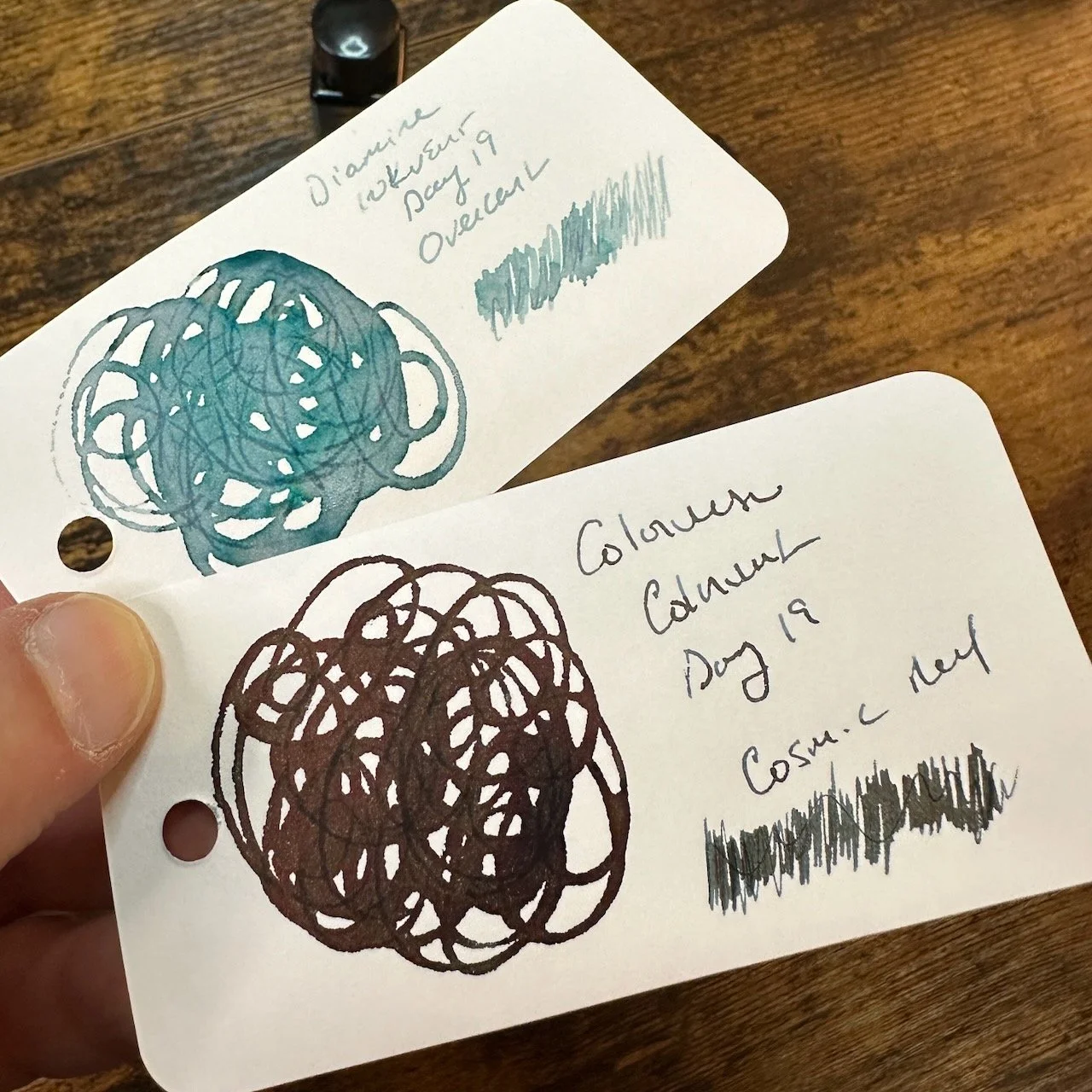 Diamine Overcast and Colorverse Cosmic Reef