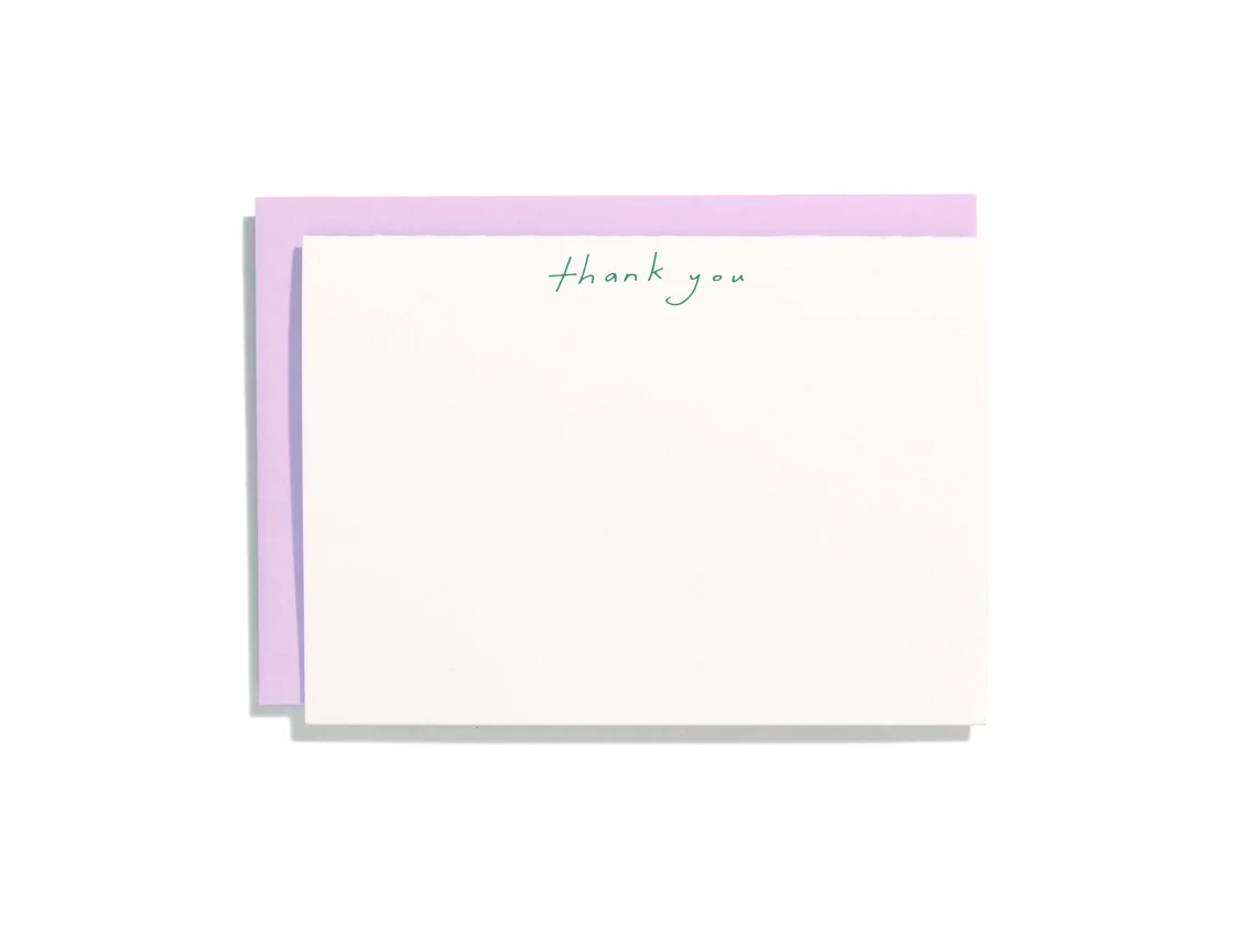 Shorthand Flat Card Handwritten Thank You
