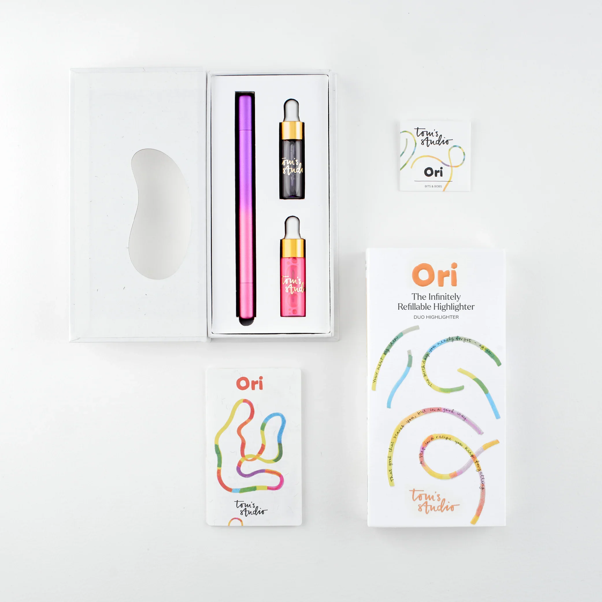 Tom's Studio Ori Highlighter Pink Purple Packaging