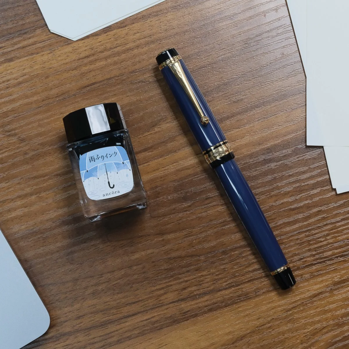 Sailor Ancora Rainy Day Ink Paired with Pilot Custom 845 Urushi Fountain Pen