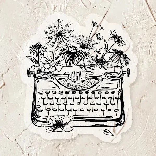 Belle & Union Typewriter Flourish Clear Vinyl Sticker