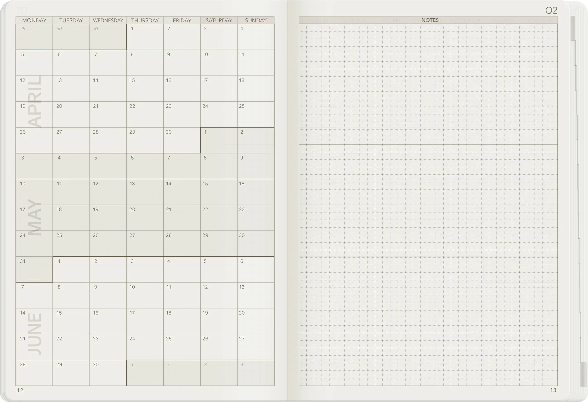 Wonderland A5 Quarterly Planner Page Layout