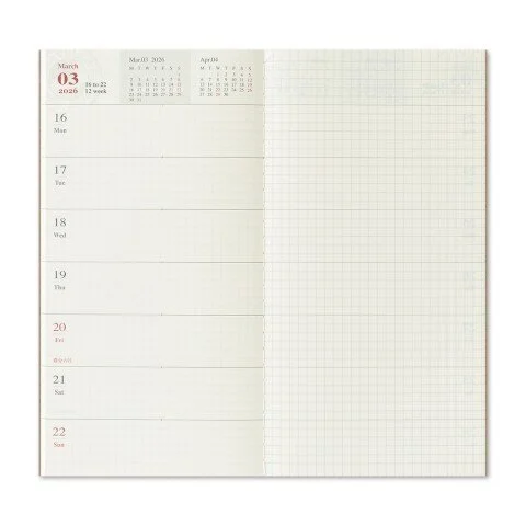 Traveler's Company 2026 Weekly + Memo Interior