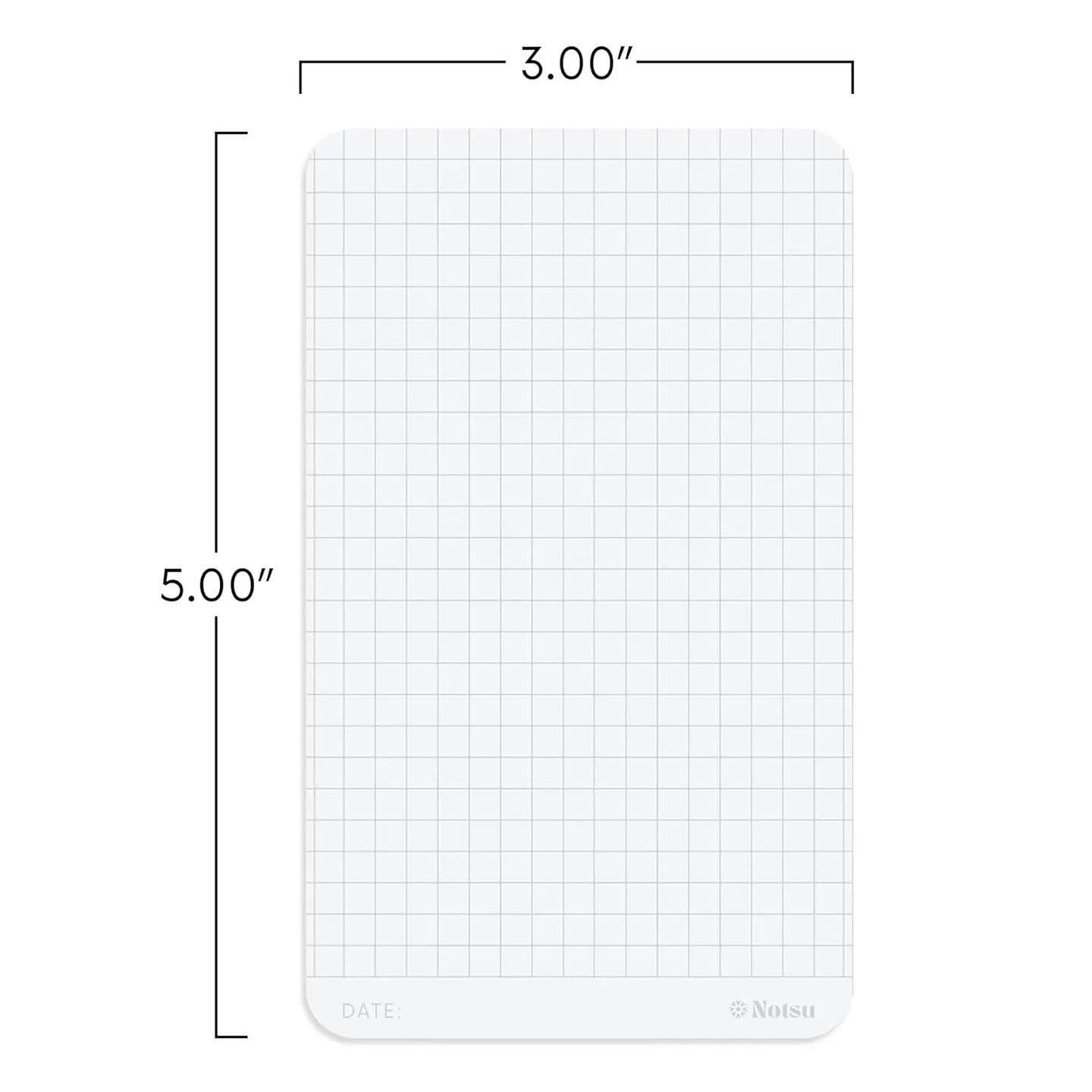 Notsu 3x5 index card dimensions