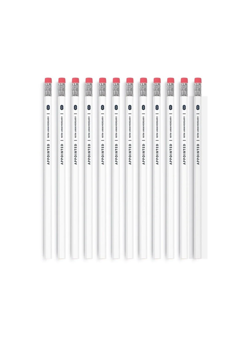 Appointed 10th Anniversary Classic Pencils White FInish