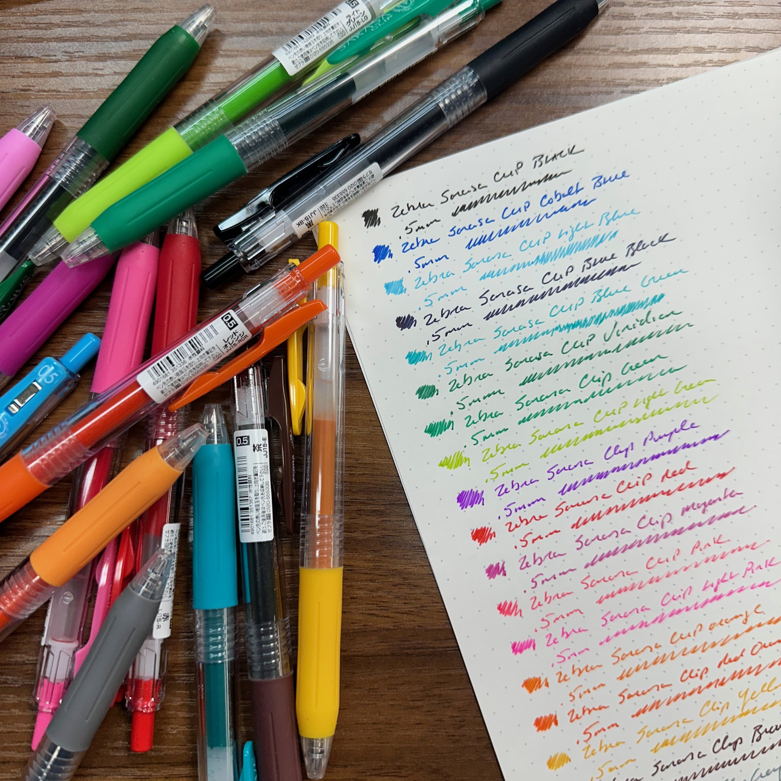 Zebra Sarasa Clip Gel Pens Multiple Sizes