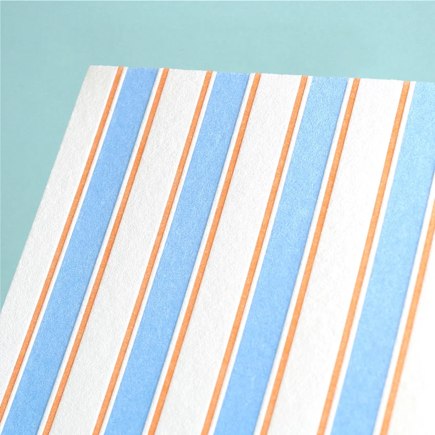 Shorthand Letterpress French Stripe Closeup
