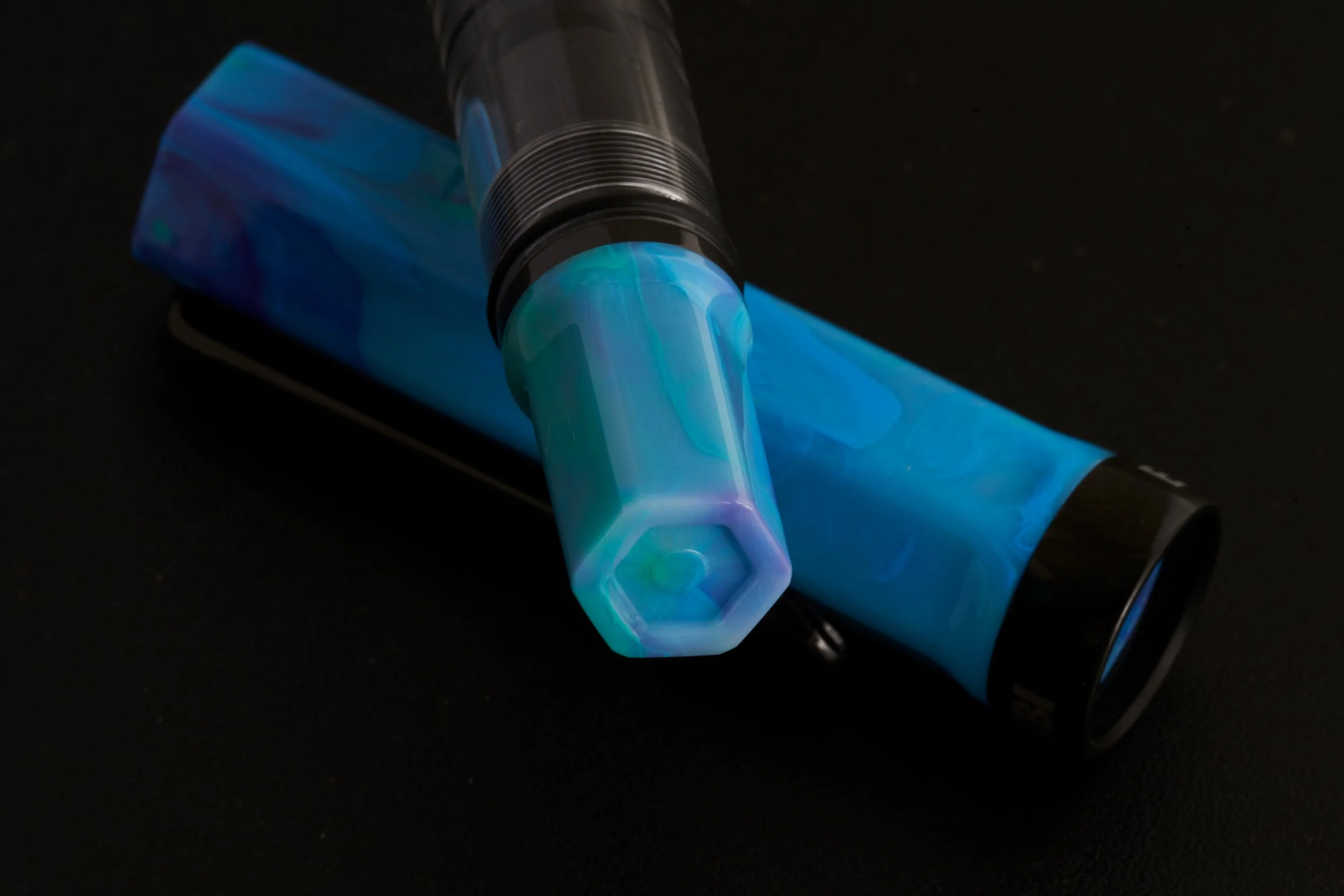 TWSBI Cosmo + Onyx Blue Green Purple Swirl