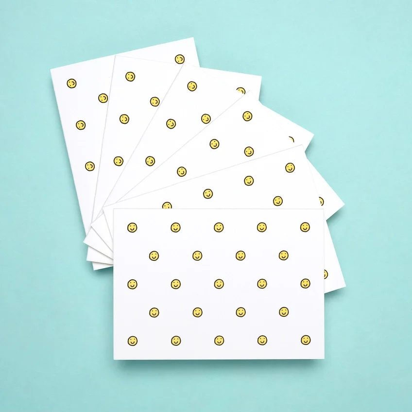Smiley Face Letterpress Card Set