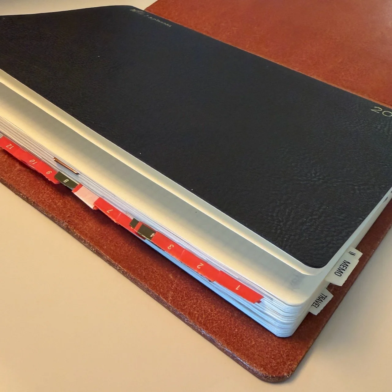 Wonderland222 Planner Review showing Planner with tabs open on desk