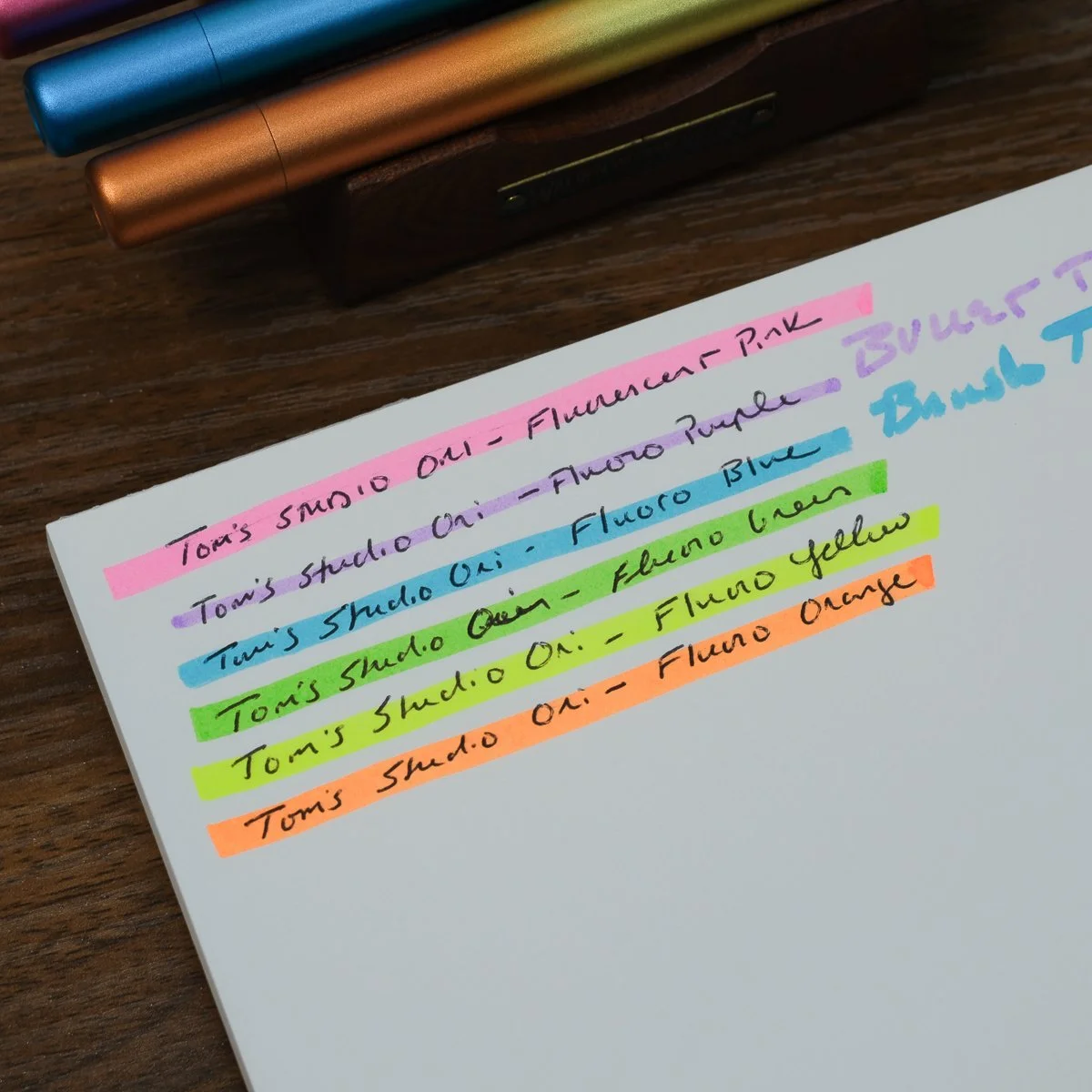 Tom's Studio Ori Highlighter Ink Writing Samples