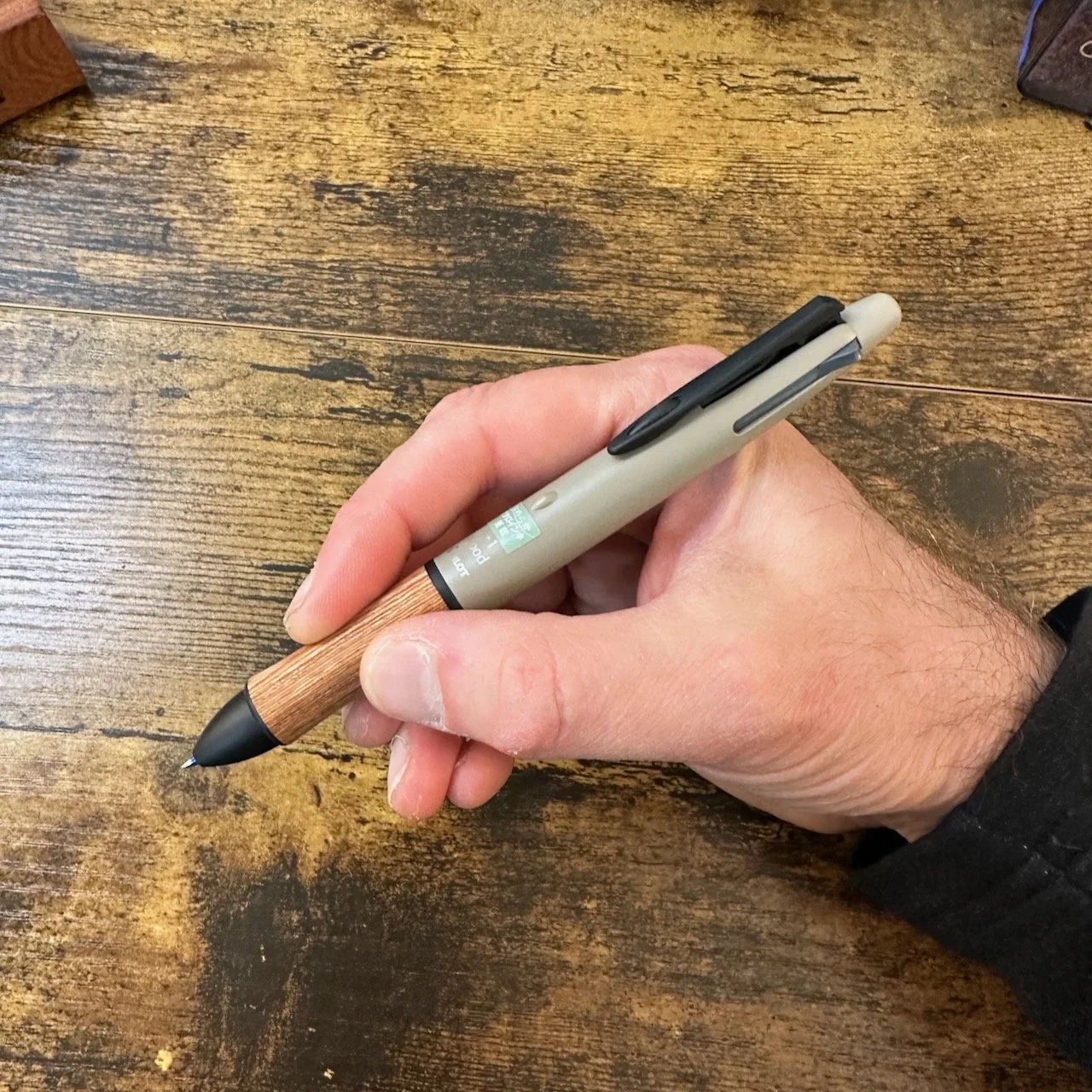 Pilot 4+1 Wood Grip Multi Pen In Hand