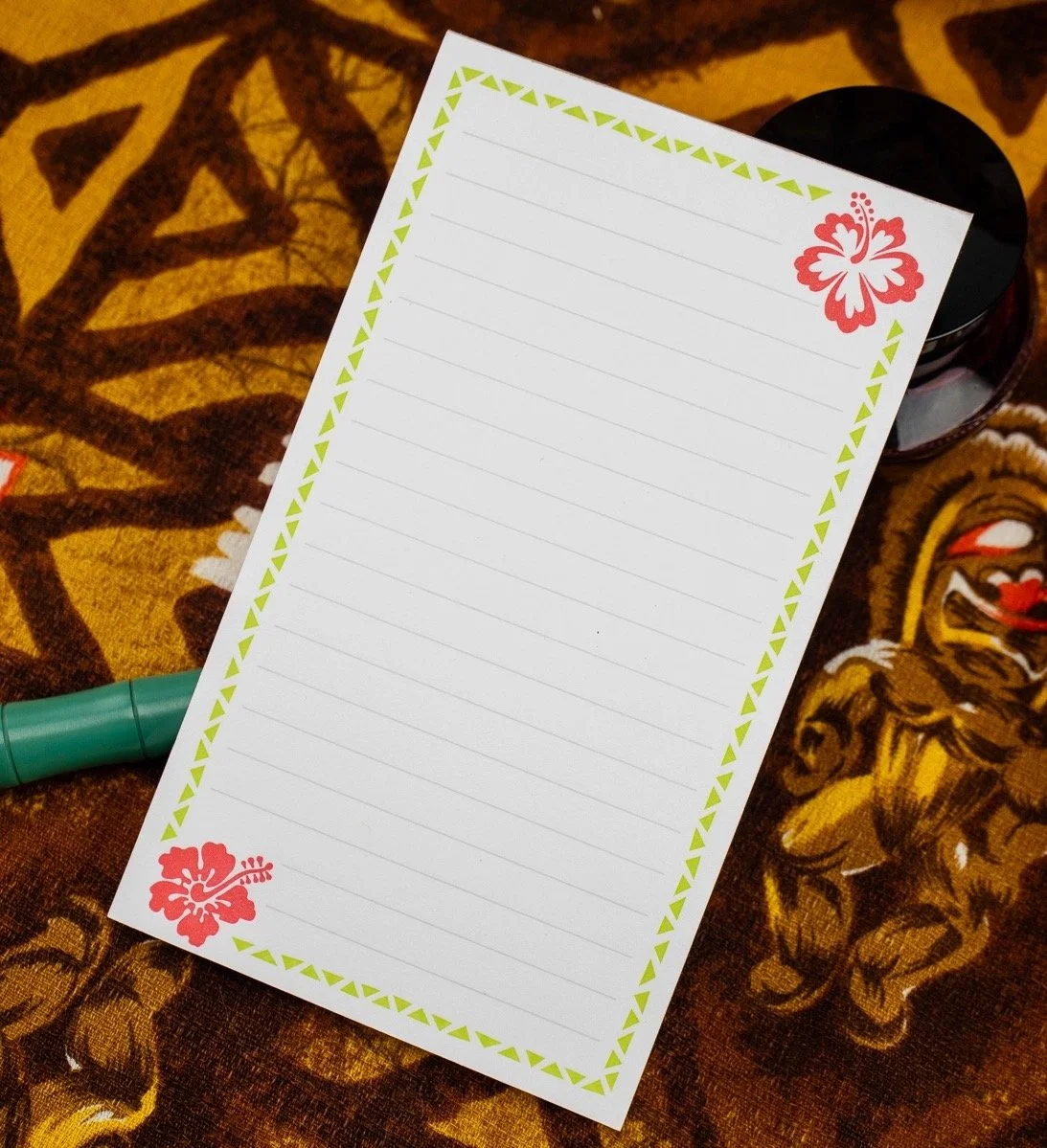 Well-Appointed Desk Letterpress Notepad Hibiscus