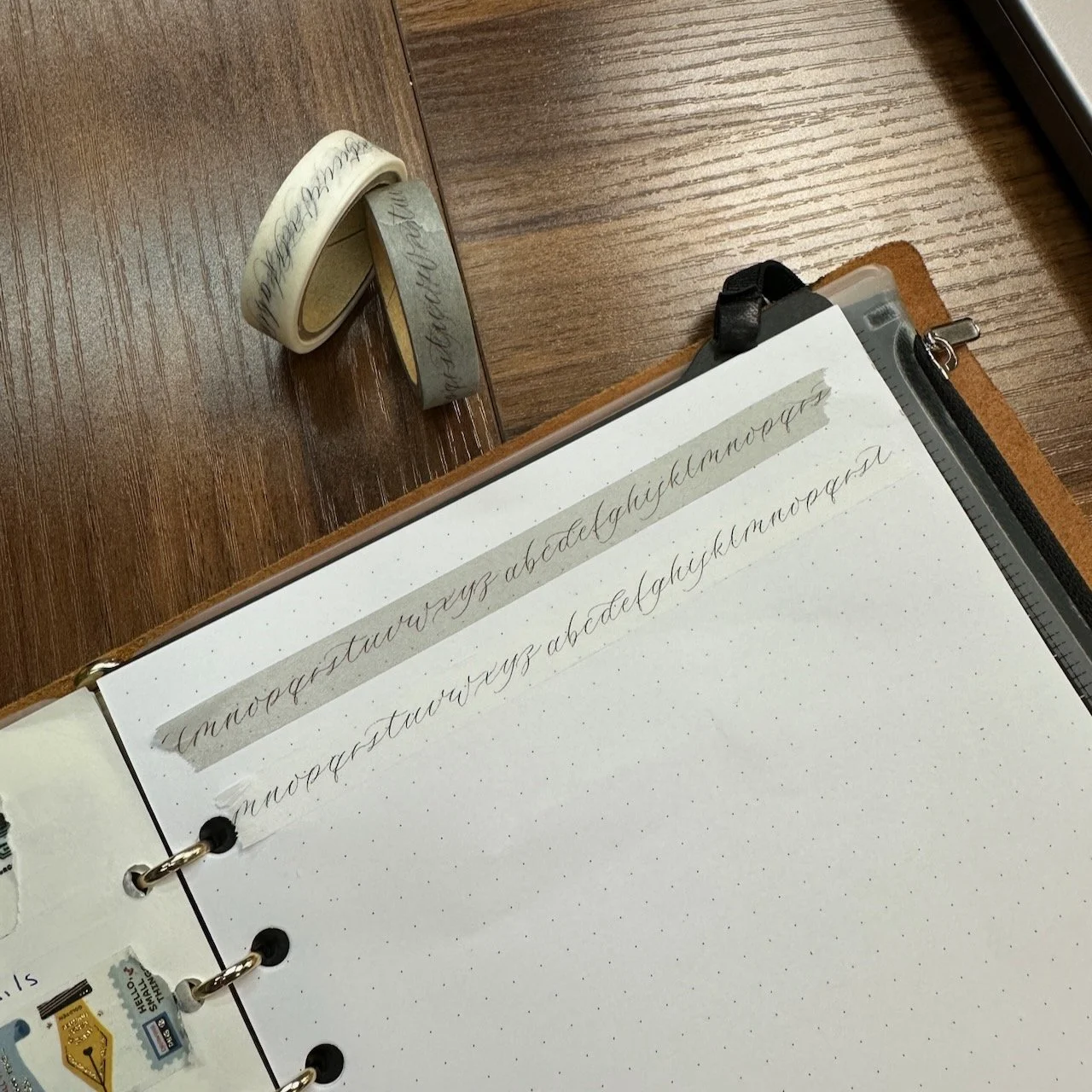 Oeda Letterpress Washi Tape Alphabet White and Grey