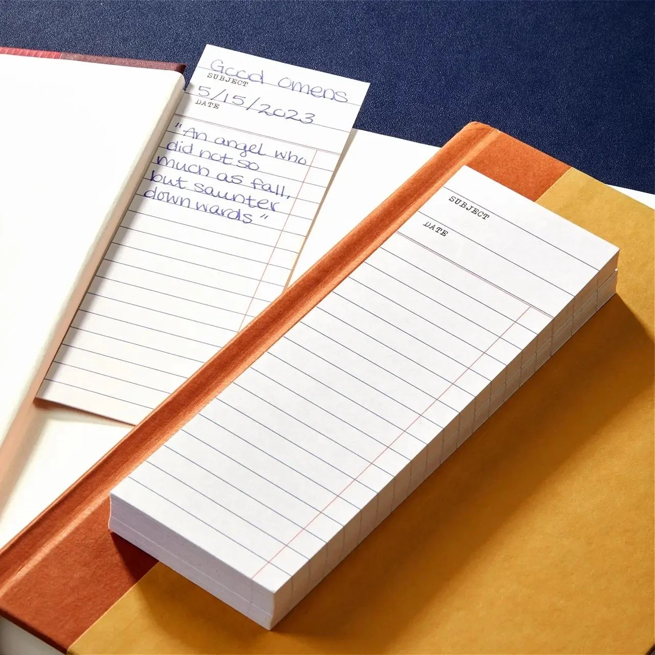 Levenger Library Bookmark Cards on Desk