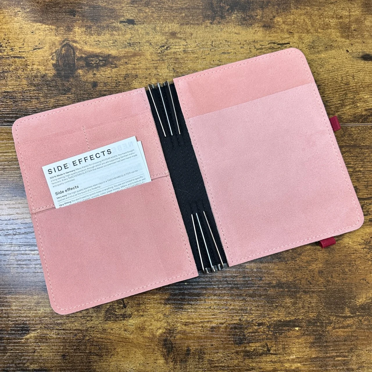 Roterfaden Taschenbegleiter Antique Rose Suede Interior