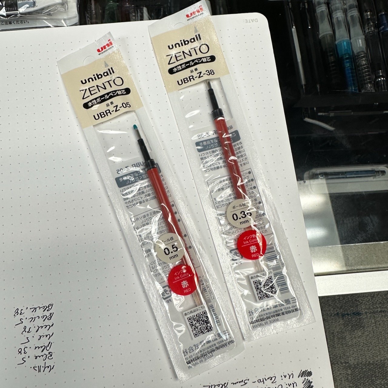 Uni Zento Red Ink Refills