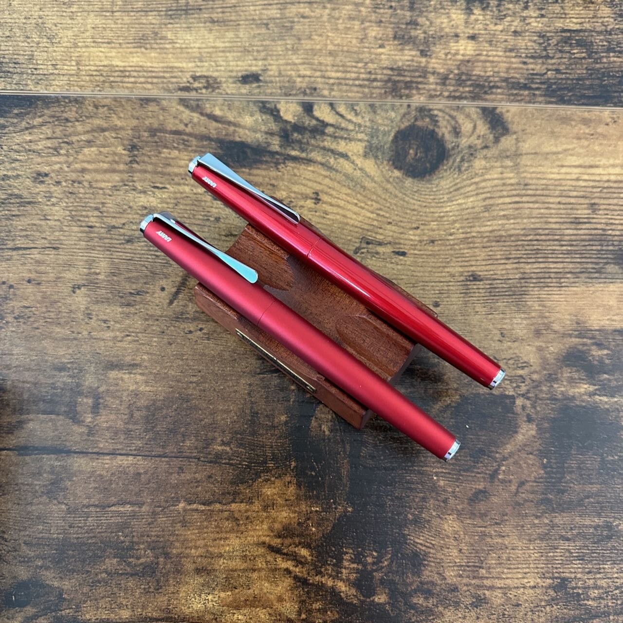 Lamy Studios in Royal Red Matte and Piano Red Side-by-Side