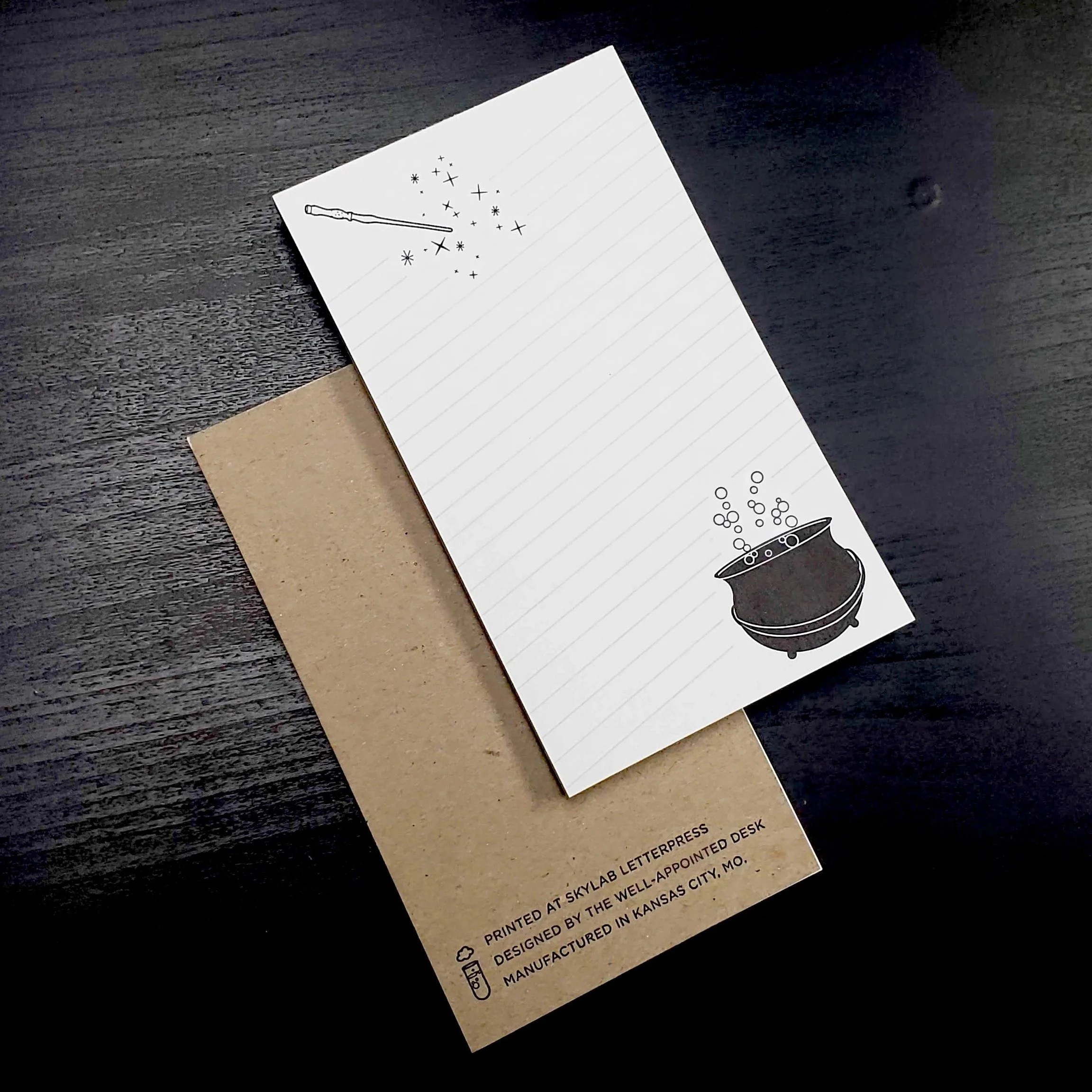 Well-Appointed Desk Letterpress Notepad (Cauldron)