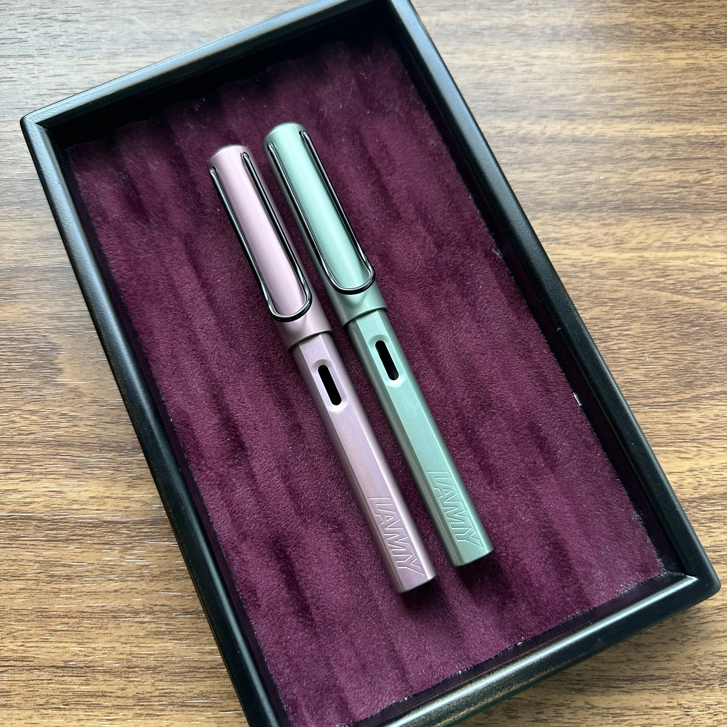 Lamy AL-Star Fountain Pen Sage and Autumn Pink capped