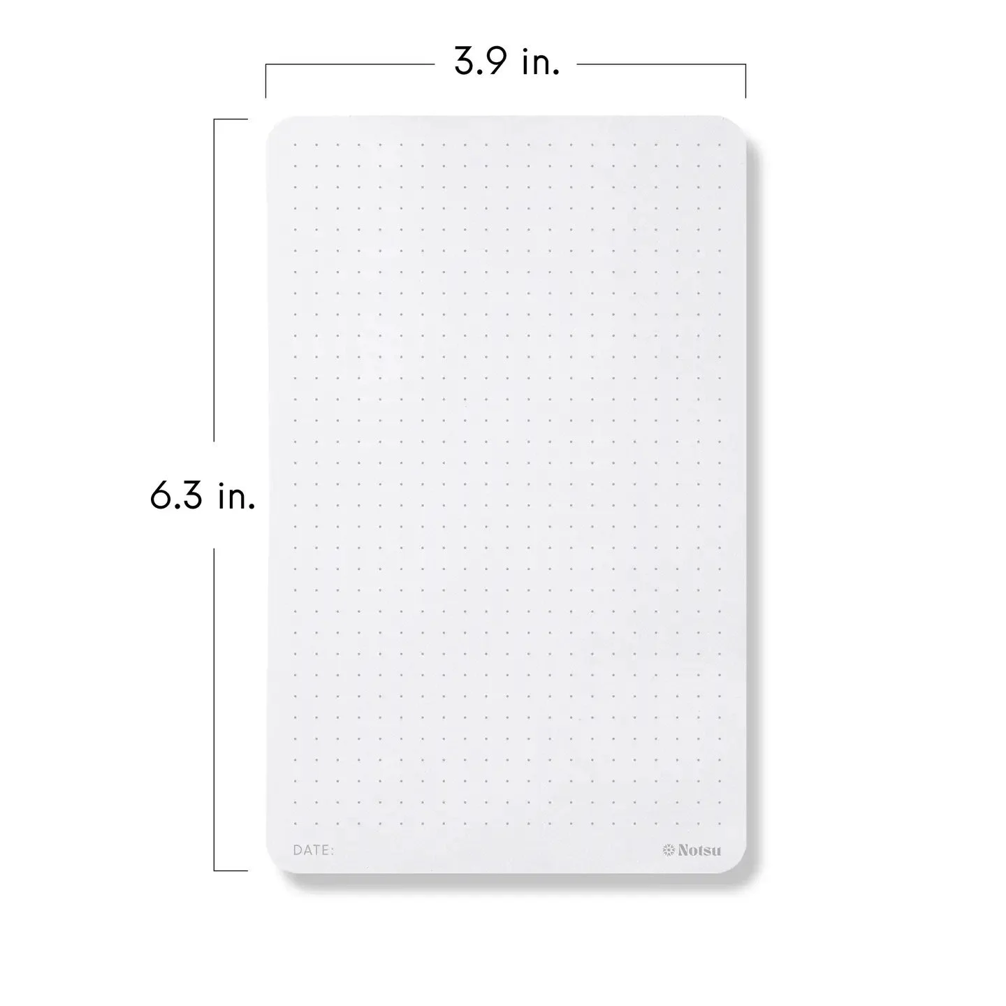 Notsu Dot Grid Vertical Notepad Dimensions
