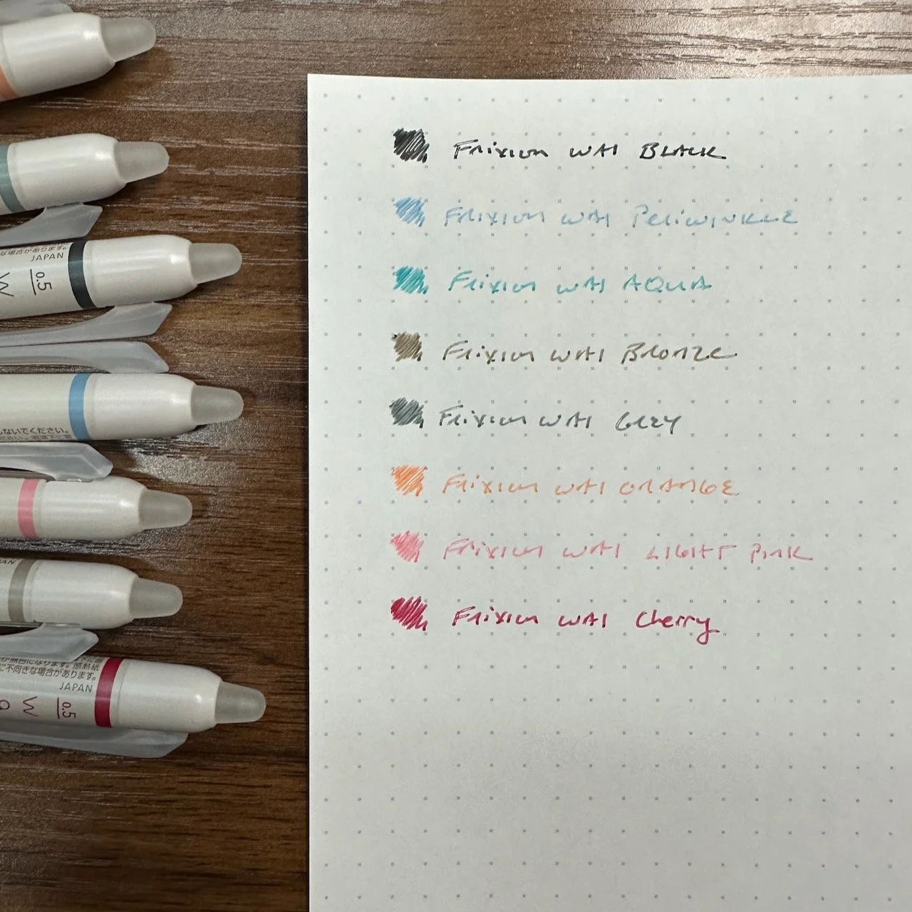Pilot Frixion Waai Gel Pen Writing Samples
